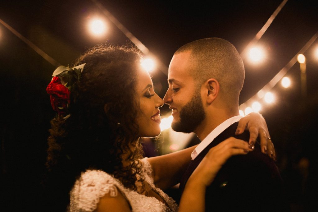 woman and man face to face